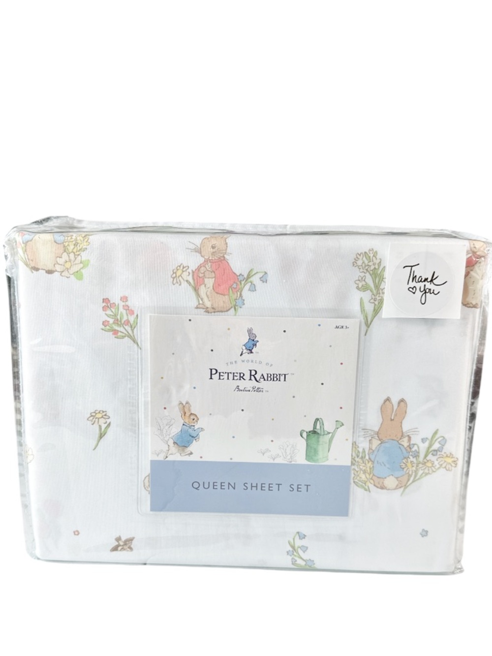 NEW  Beatrix Potter THE WORLD OF PETER RABBIT QUEEN SHEET Set/4